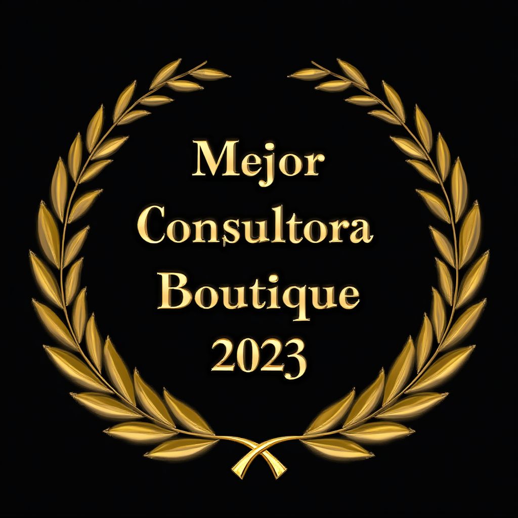 Logo del premio 'Mejor Consultora Boutique 2023'.